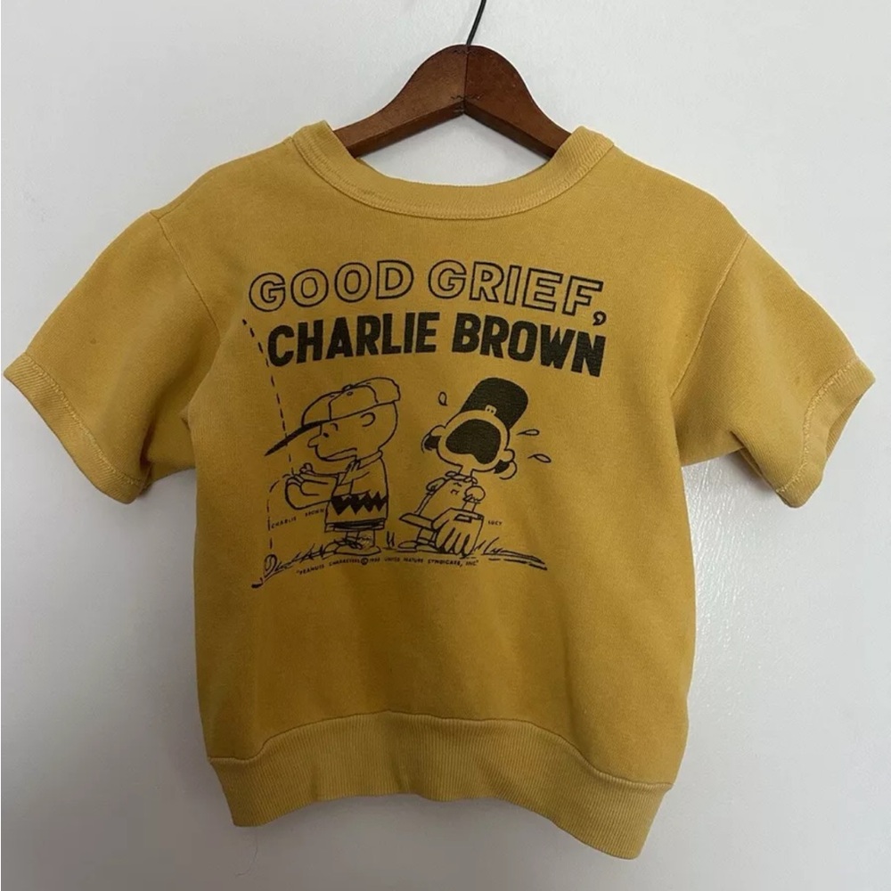 Vintage Mayo Spruce Charlie Brown Peanuts Snoopy Yellow T-Shirt